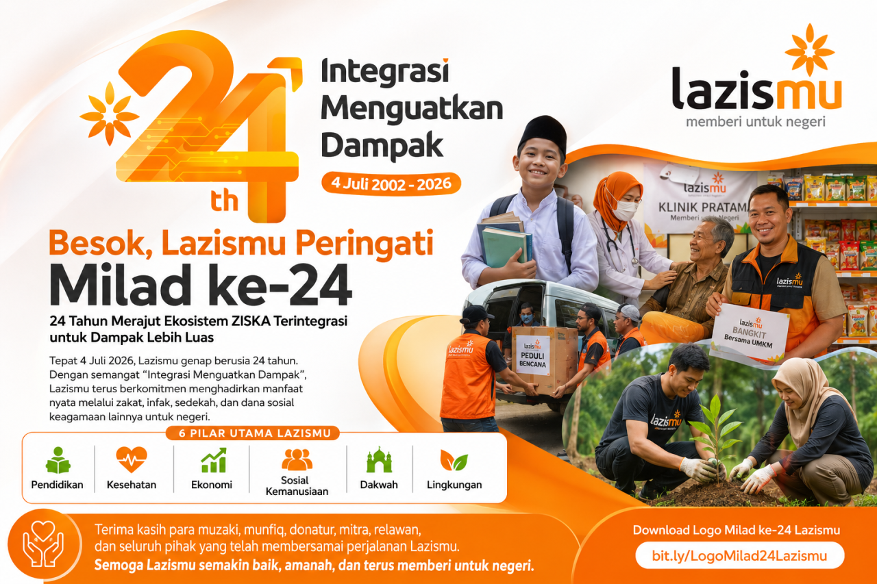 Besok, Lazismu Peringati Milad ke-24: Momentum Menguatkan Integrasi untuk Dampak yang Lebih Luas