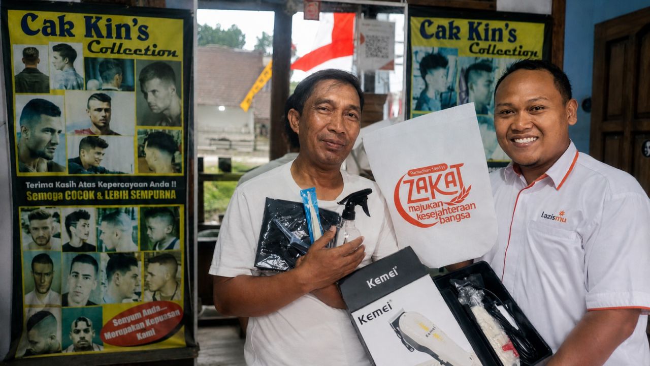 Cak Kin Bersedekah lewat Mencukur Rambut
